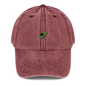 Unisex Vintage Style Cap / Dad Hat / Baseball Cap Embroidered Avocado image 3