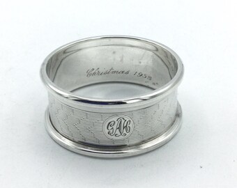 Sterling Silver Napkin Ring, Vintage Napkin Ring, Silver Napkin Holder, Silver Serviette Ring, 1920s Silver Napkin Ring