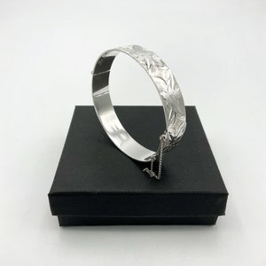 Vintage 1960s Sterling Silver Bracelet, Monomil Hinged Bangle Bracelet