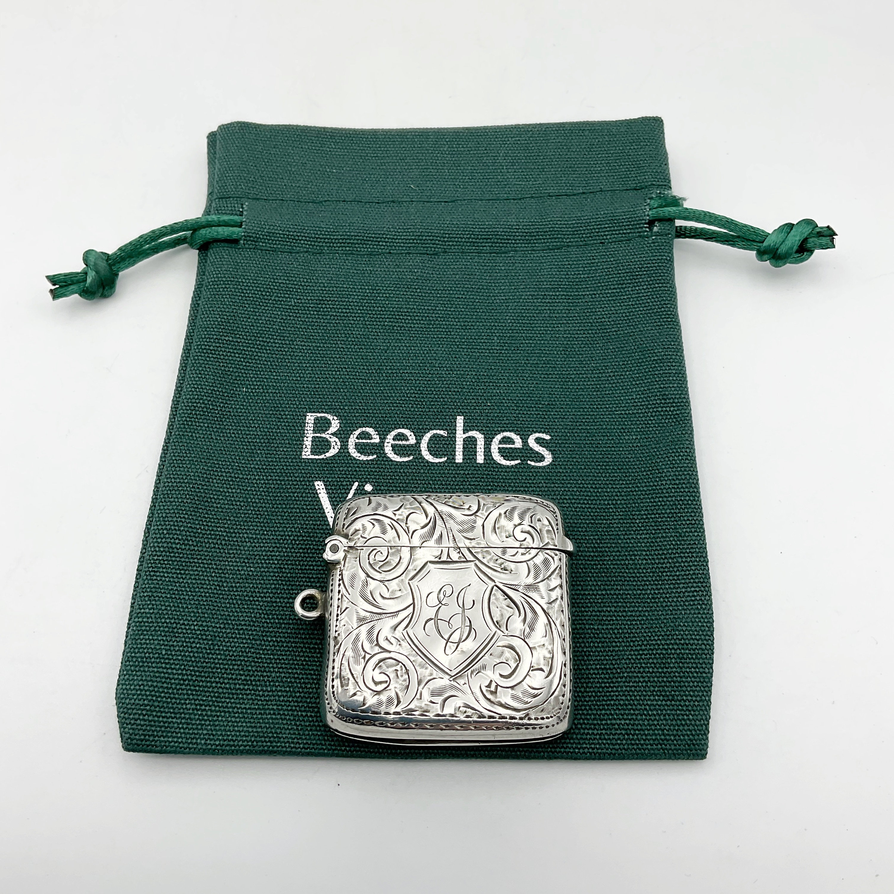 Antique Silver Vesta Case, Edwardian, Sterling Silver, Solid