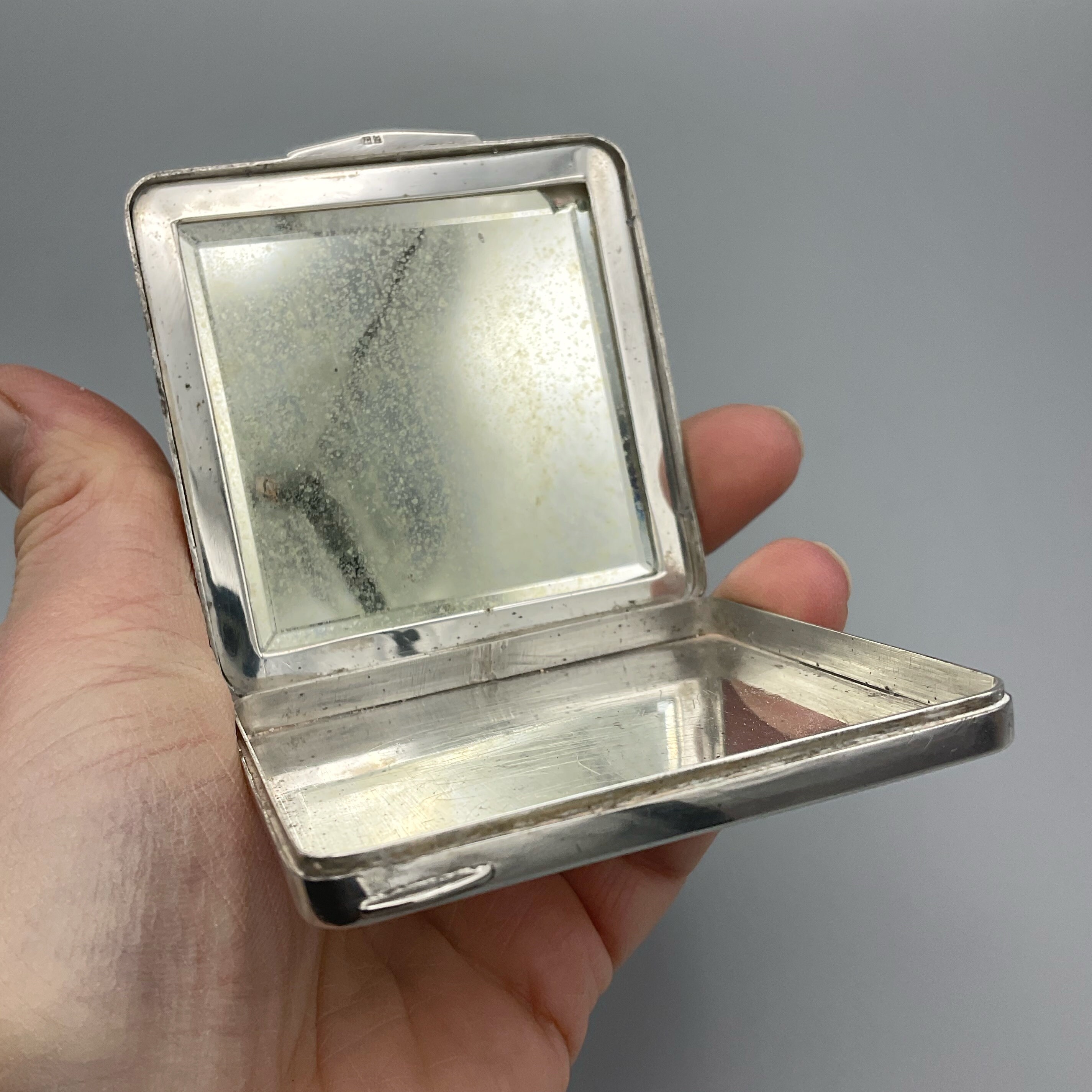 Sterling Silver Mirror Compact Solid 