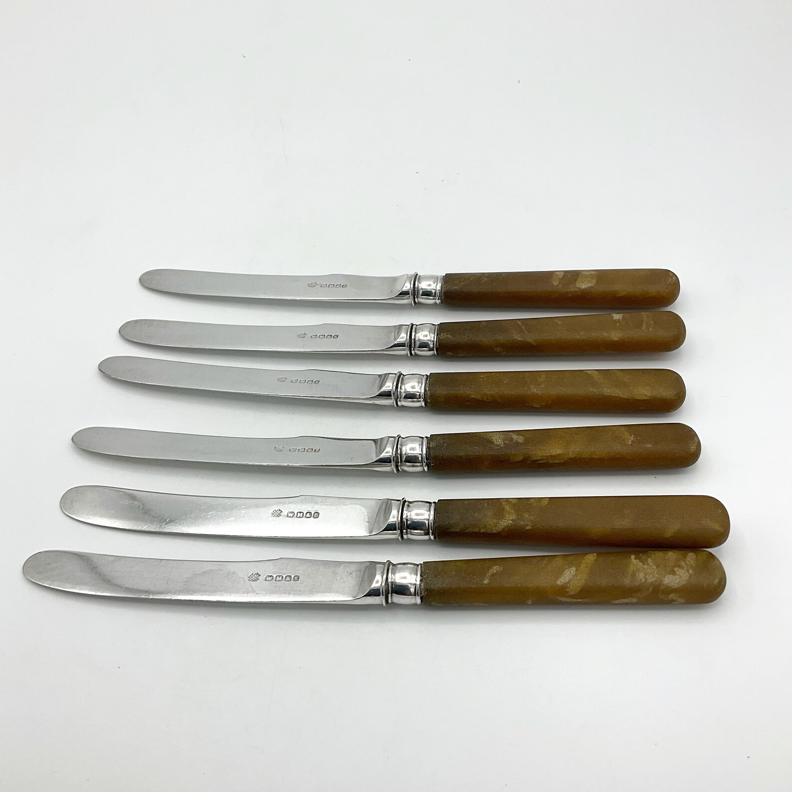 Antique Set of Butter Knives Side Knives Set Silver Plated Etsy