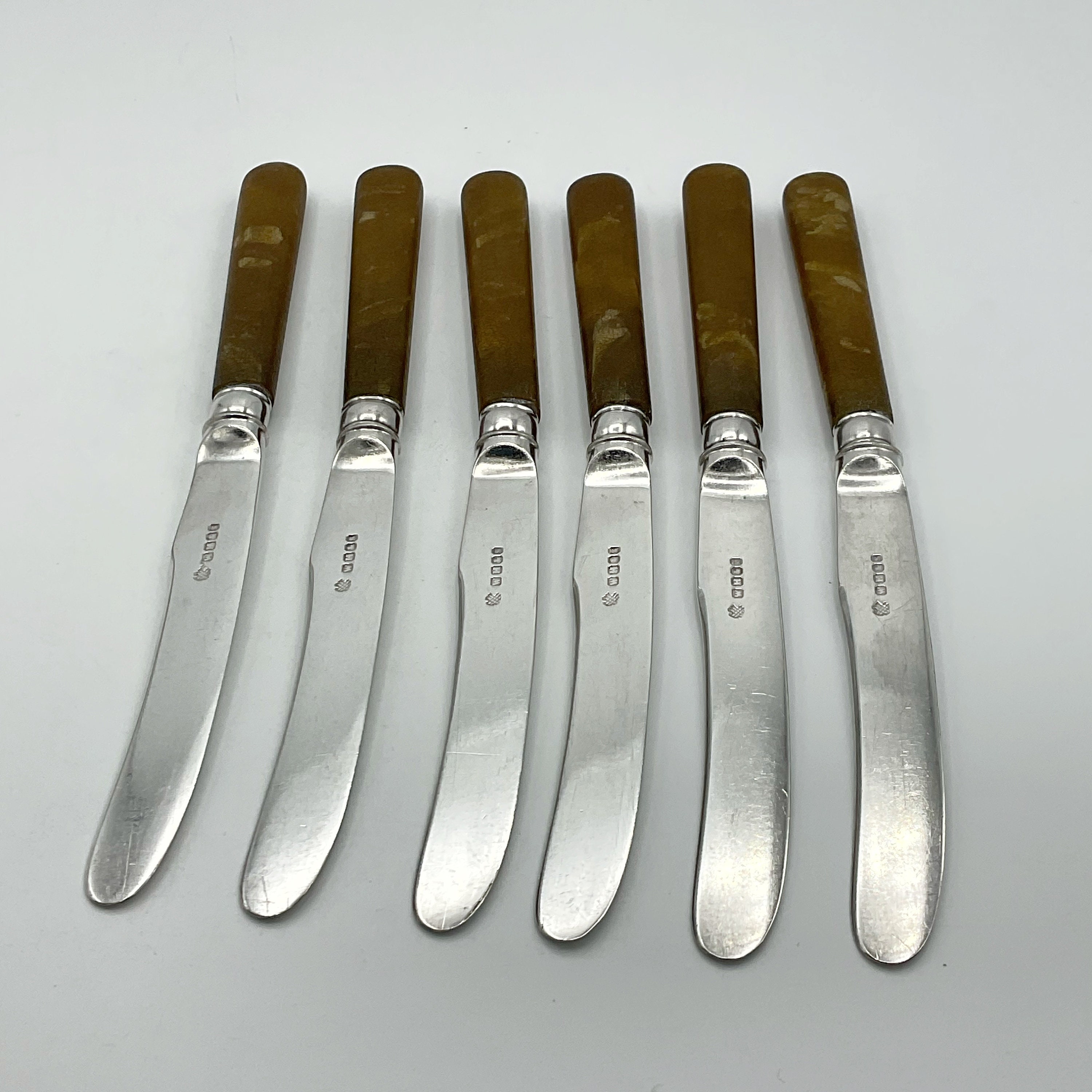 Antique Set of Butter Knives Side Knives Set Silver Plated Etsy