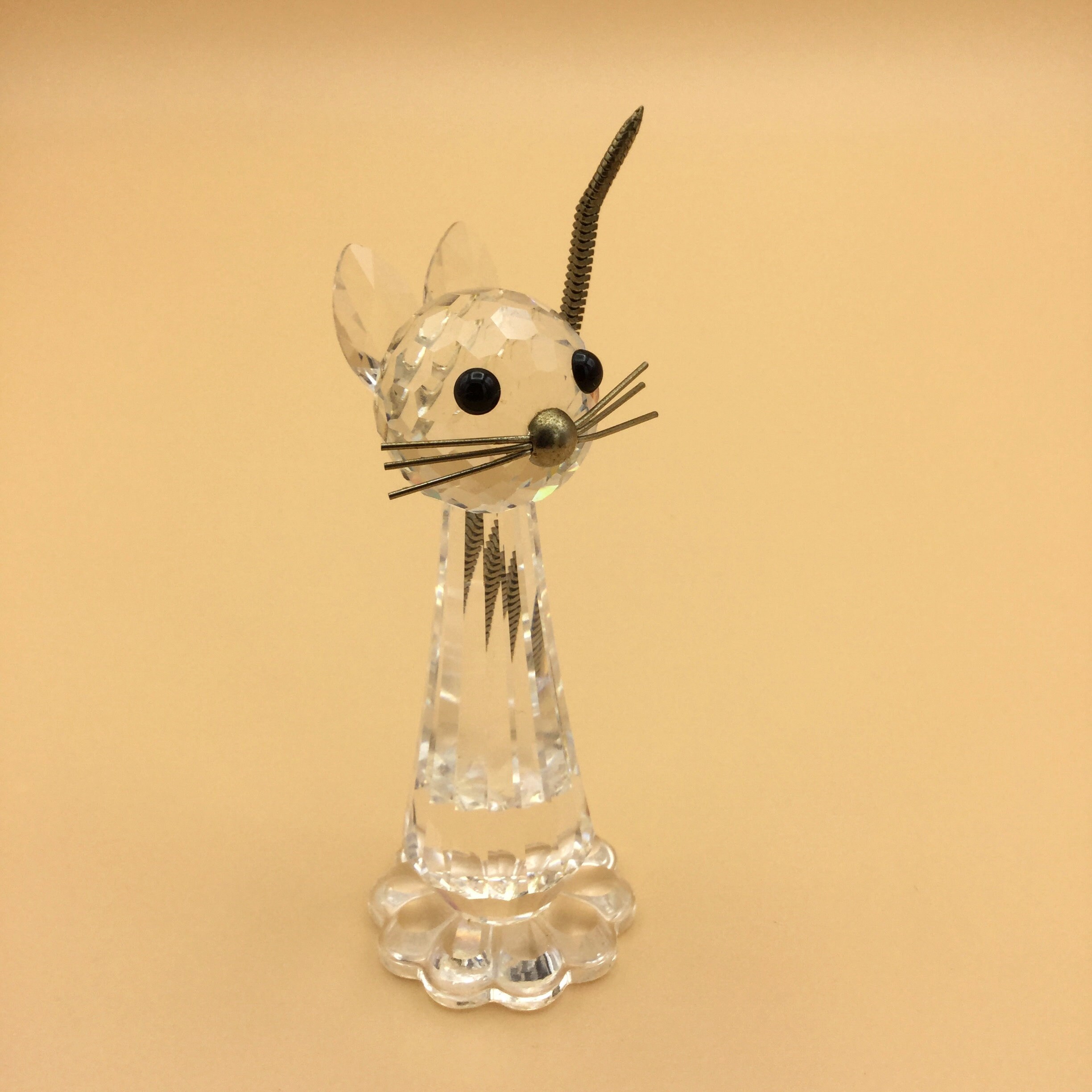 Swarovski Crystal Cat Figurine Tall Cat Figurine Vintage Etsy