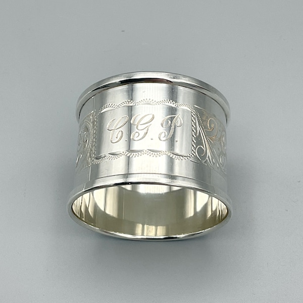 Sterling Silver Napkin Ring, Vintage Serviette Ring, Solid Silver, English Hallmarks