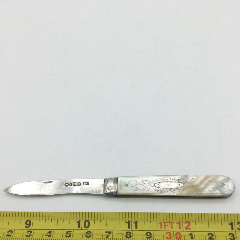 Antique Sterling Silver Fruit Knife 1800s Victorian Folding Etsy