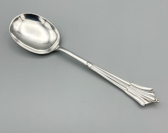 1940s Art Deco Silver Plated Spoon, Vintage Dessert Spoon, Princes Plate, Small Serving Spoon