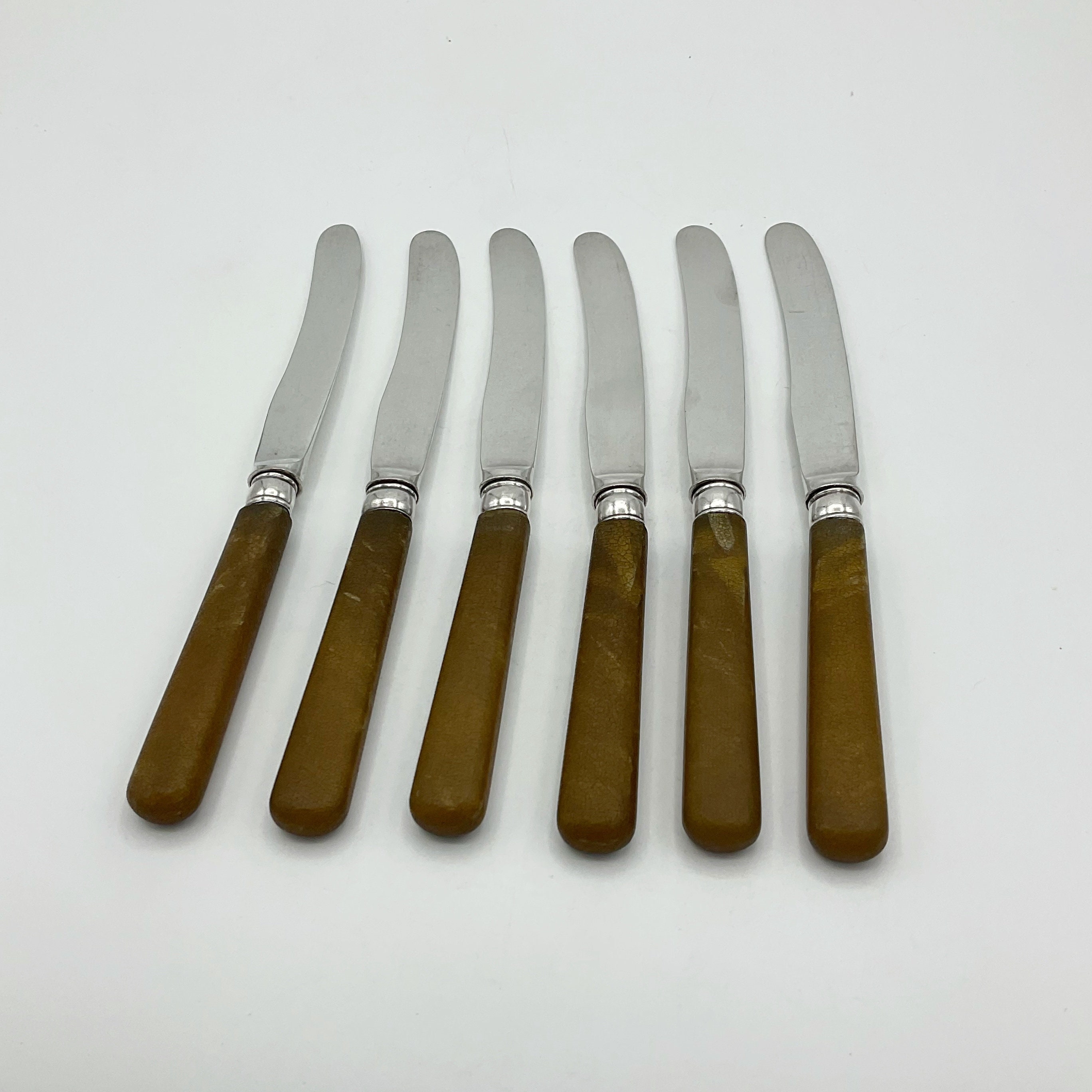 Antique Set of Butter Knives Side Knives Set Silver Plated Etsy