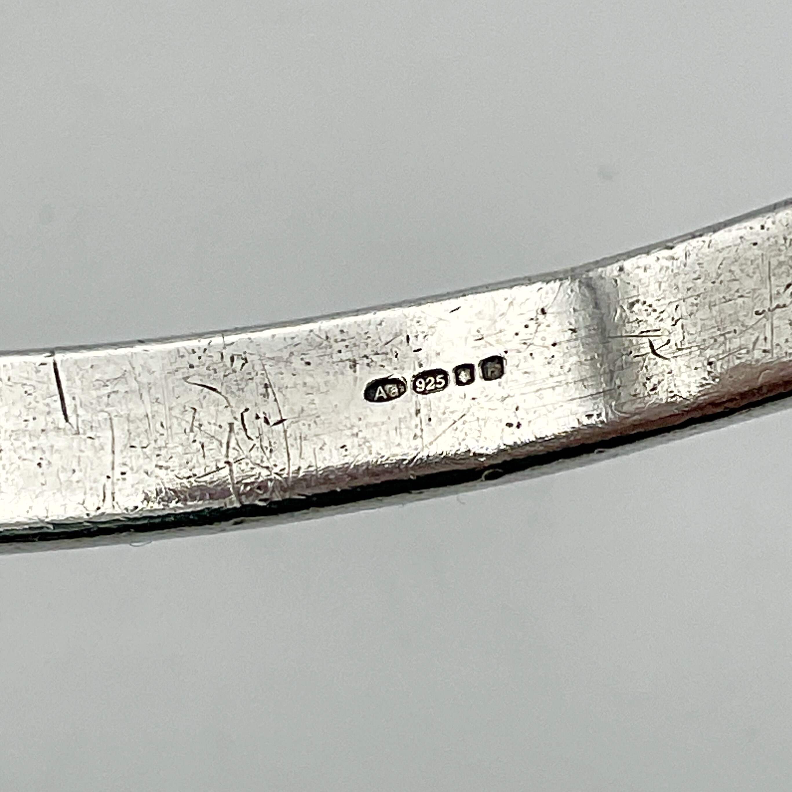 Vintage Sterling Silver Bangle Bracelet, English Hallmarks Vintage Sterling Silver Bangle Bracelet, English Hallmarks