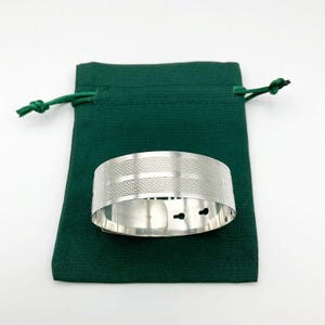 Bracelet jonc réglable en argent vintage, pochette cadeau