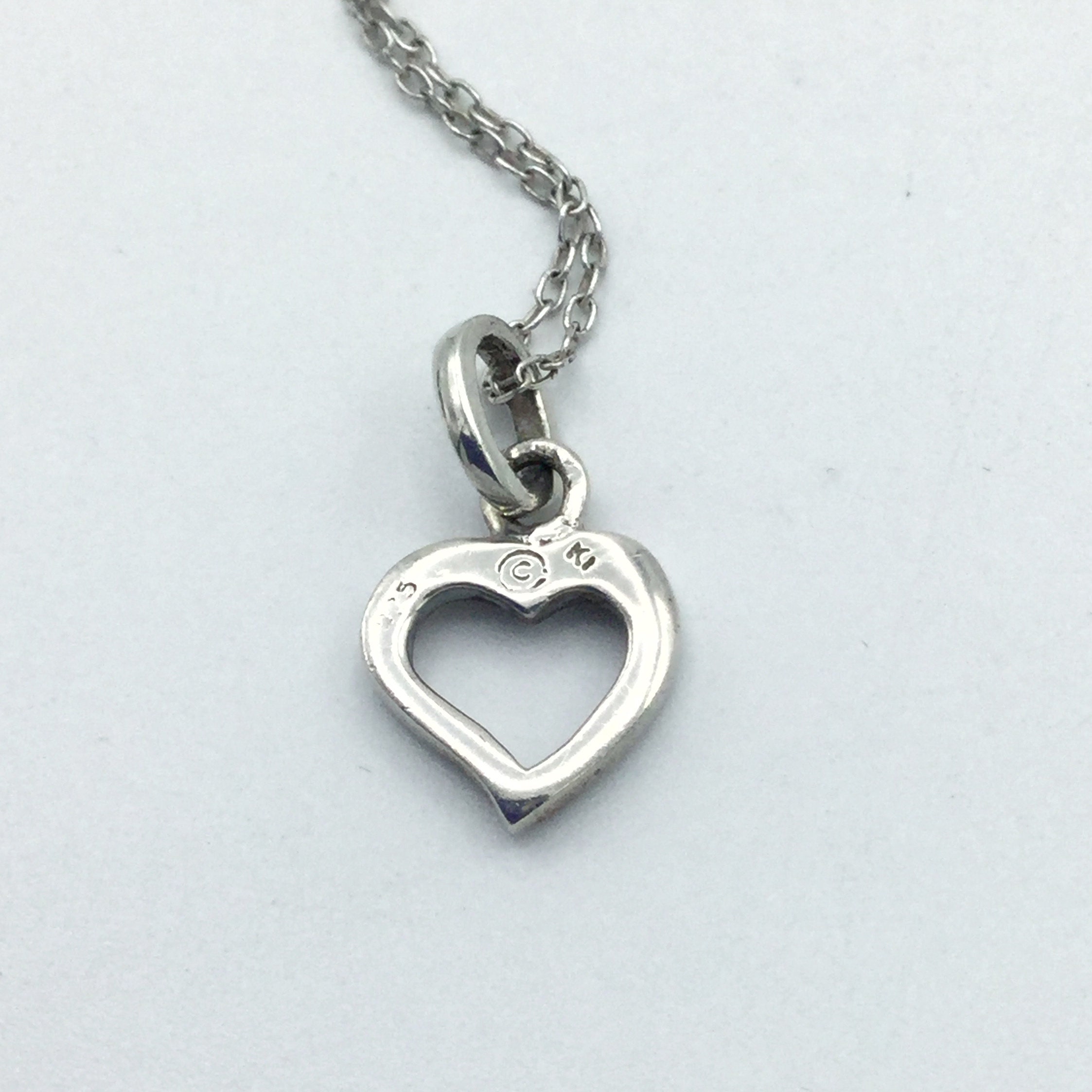 Silver Heart Pendant Necklace Open Heart Necklace Silver | Etsy