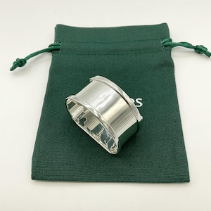 Vintage 1930s Sterling Silver Napkin Ring, Hallmarked 1935, Serviette Ring in a Gift Bag