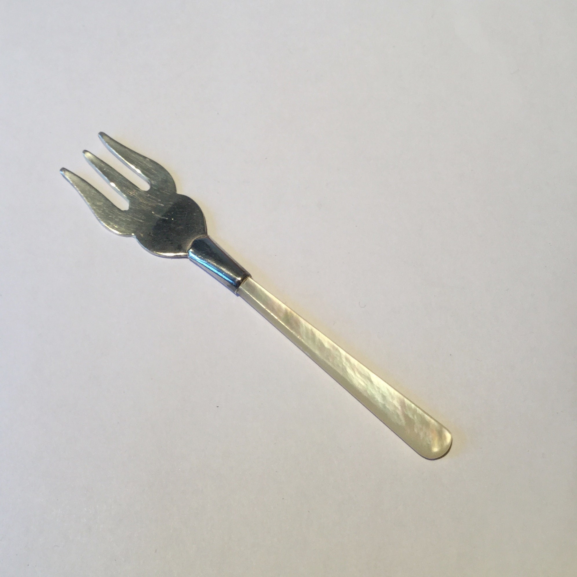 Vintage Pickle Fork Cocktail Fork Silver Plate and Mother of Etsy