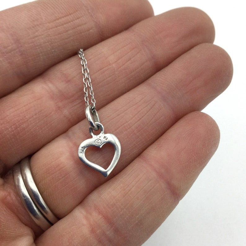 Silver Heart Pendant Necklace Open Heart Necklace Silver Etsy