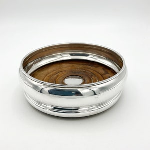 Sterling Silver Bottle Coaster, 1980s Hallmarks, Solid Silver Bottle Stand, English Silver, Bottle Holder