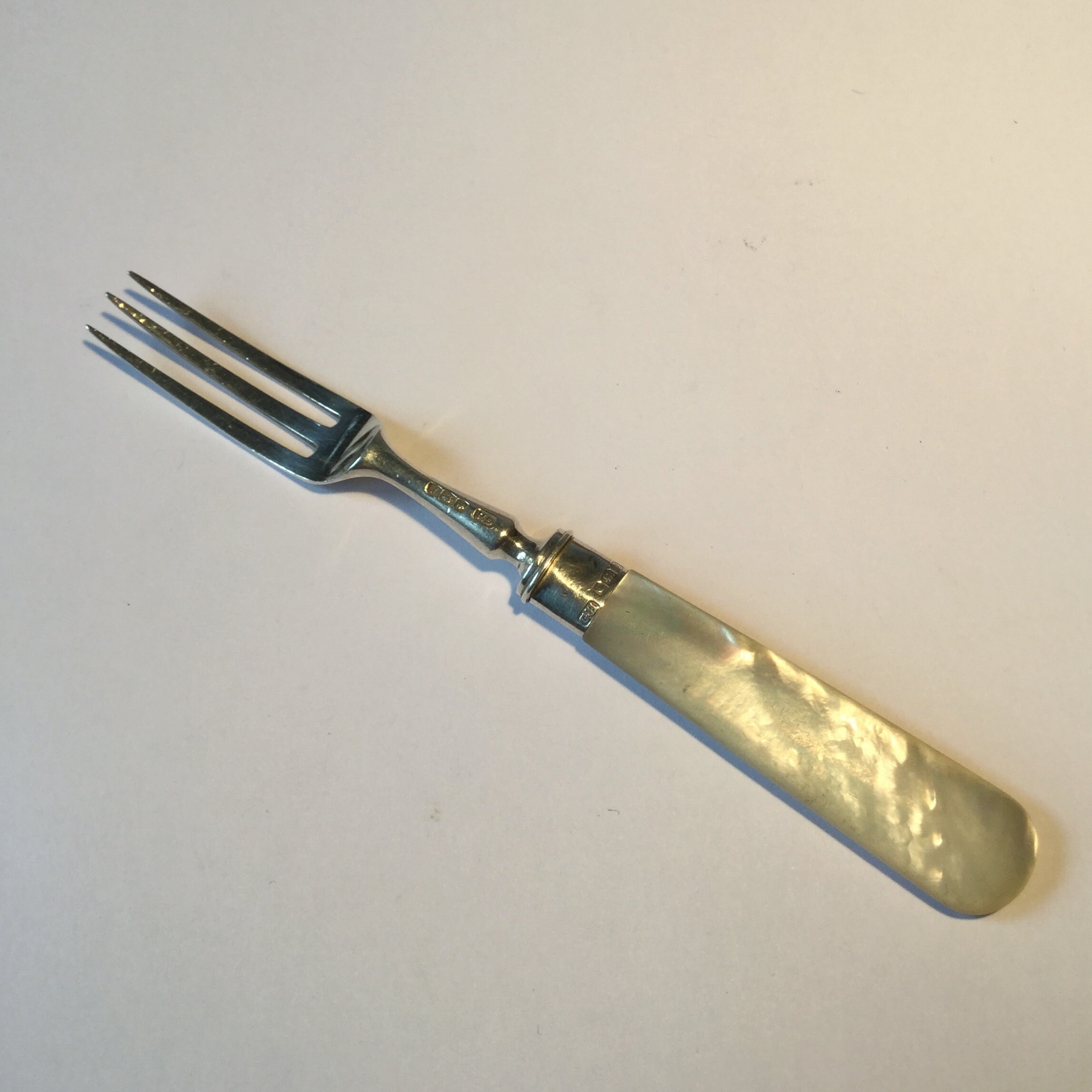 Vintage Silver Serving Fork Sterling Silver Mother of Pearl Etsy