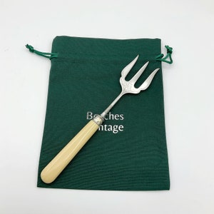 Antique Silver Plated Serving Fork: 1920s Meat Cheese Fork