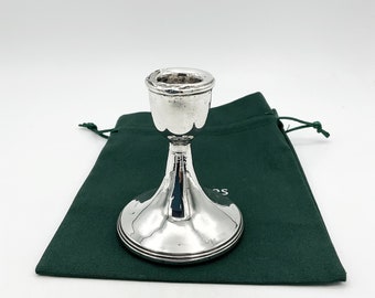 1920s Sterling Silver Candlestick Holder, 3 1/2 inches, Solid Silver, Candle Holder