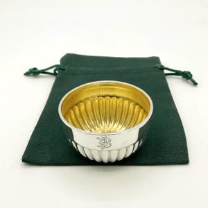 アンティーク 1887年 ビクトリア朝 スターリングシルバー ソルトホルダー、ギフトバッグ、リングディッシュ、ソルトセラー