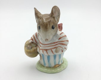 Figurina della signora Tittlemouse, figure di Beswick, personaggi di Beatrix Potter, statuetta cinese vintage