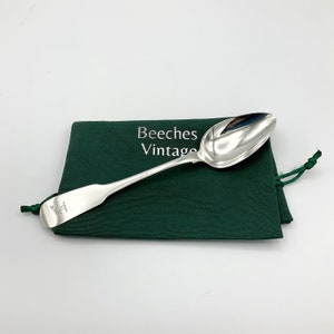 Antique 1800s Sterling Silver Dessert Spoon, Victorian, Serving Spoon, Gift Bag
