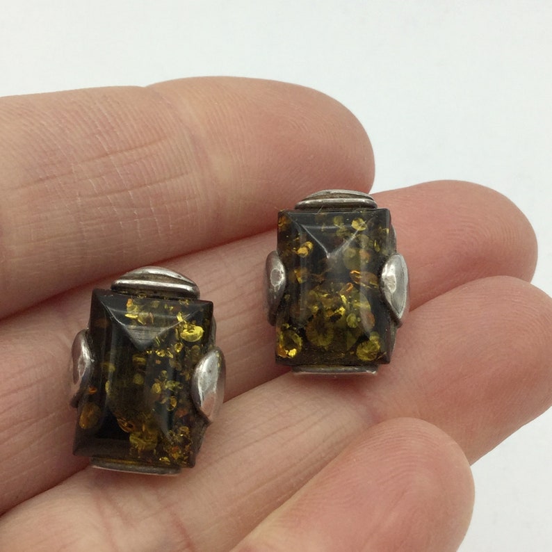Amber Earrings Vintage Earrings Baltic Amber Clip on Etsy UK