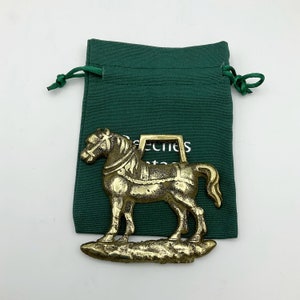 Antique Draft Horse Brass, Heavy Horse, Ploughing Horse, Brass Decor, Fireplace Decor
