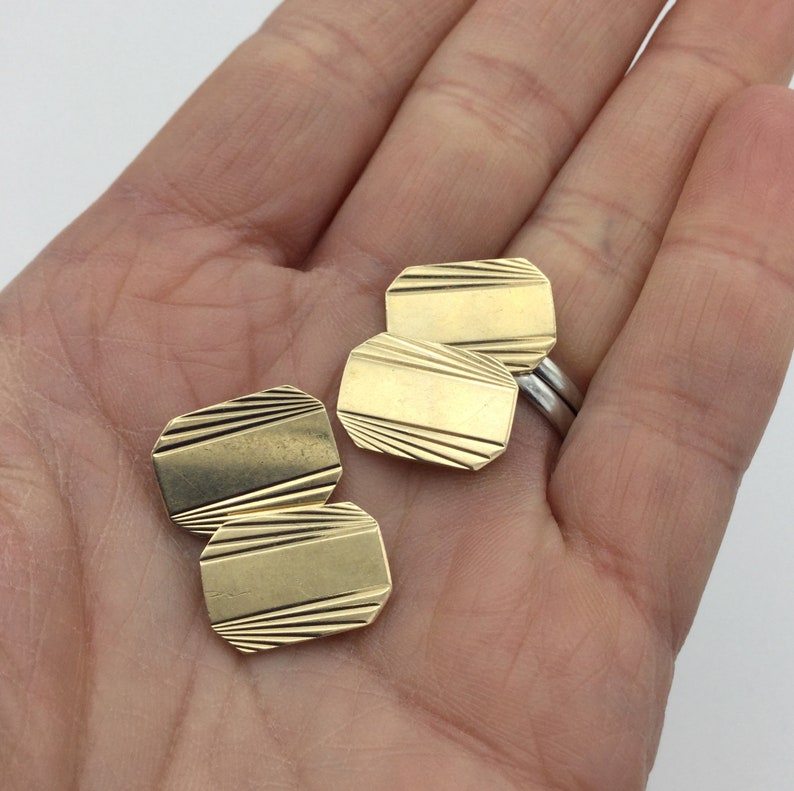 FREEPOST 9 Carat Gold Cufflinks Vintage 1960s Gold Cufflinks 8.9g Gold Cuff Links