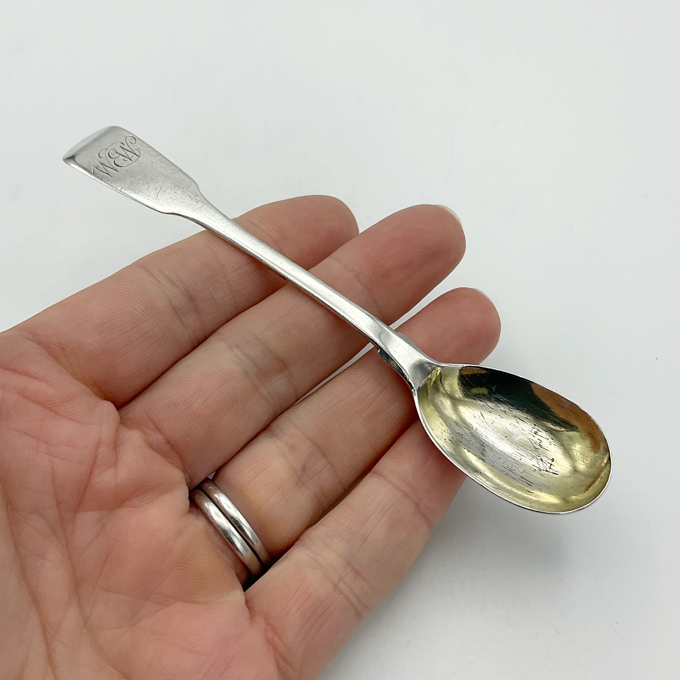 Antique Silver Condiment Spoon 1800s Sterling Silver Spoon Etsy