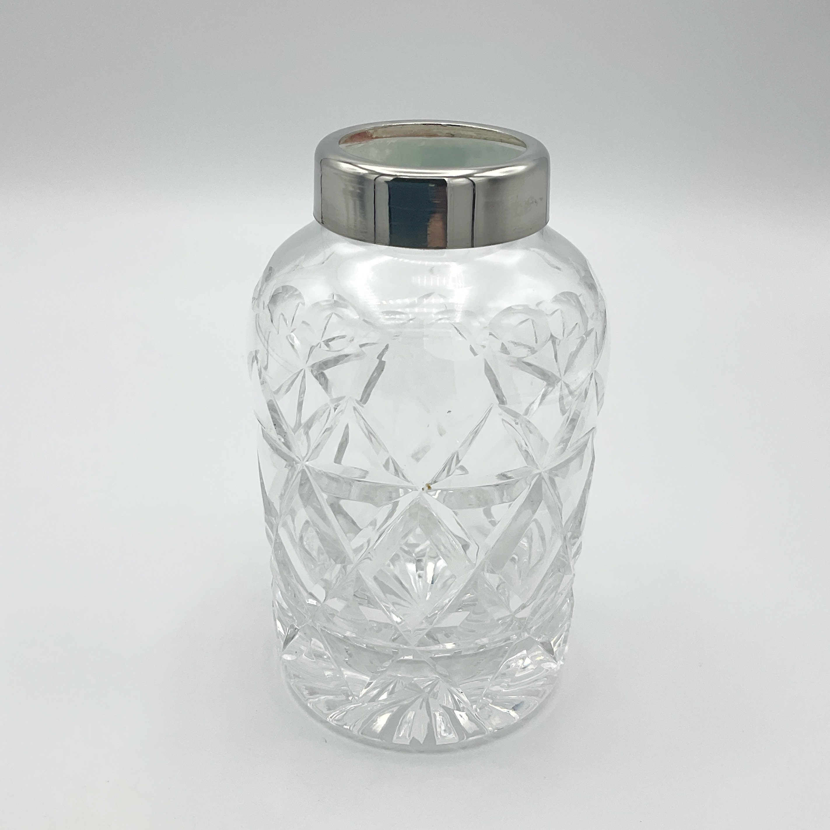 Vintage Cut Glass Vanity Jar Stuart Glass Silver Plated | Etsy