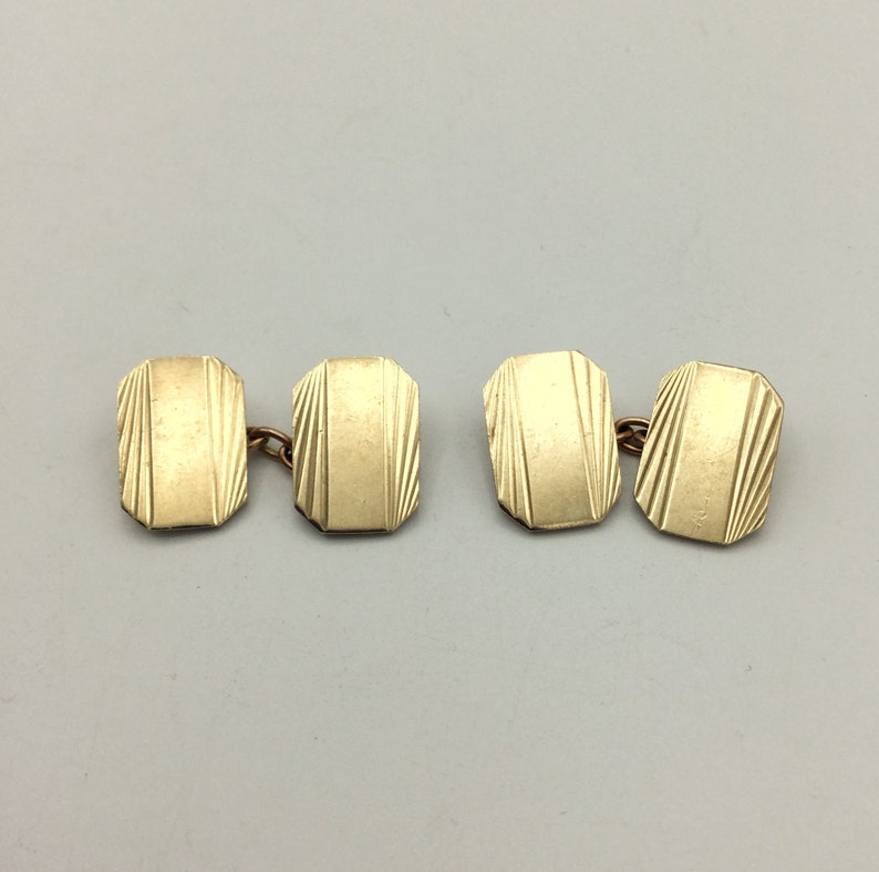 FREEPOST 9 Carat Gold Cufflinks Vintage 1960s Gold Cufflinks 8.9g Gold Cuff Links