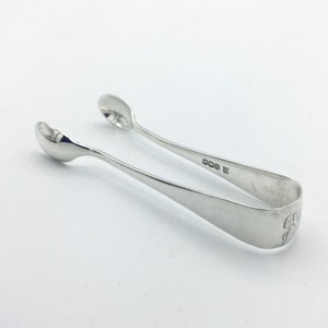 Antique Sterling Silver Sugar Tongs: English Hallmarked Nips, 1922
