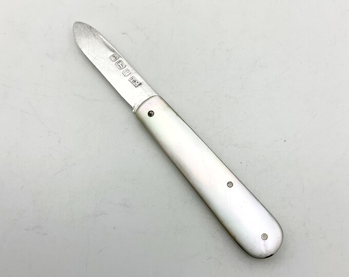 Antique Edwardian Silver Fruit Knife, Hallmarked 1909, Small Fruit