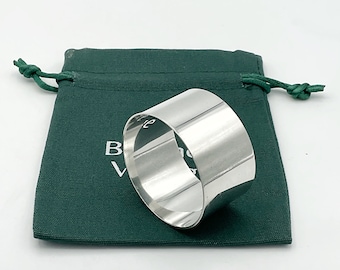 Vintage Sterling Silver Napkin Ring, Plain Silver Serviette Ring, Solid Silver, Napkin Holder,  Christening Gift