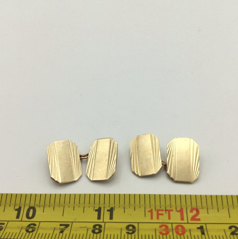FREEPOST 9 Carat Gold Cufflinks Vintage 1960s Gold Cufflinks 8.9g Gold Cuff Links