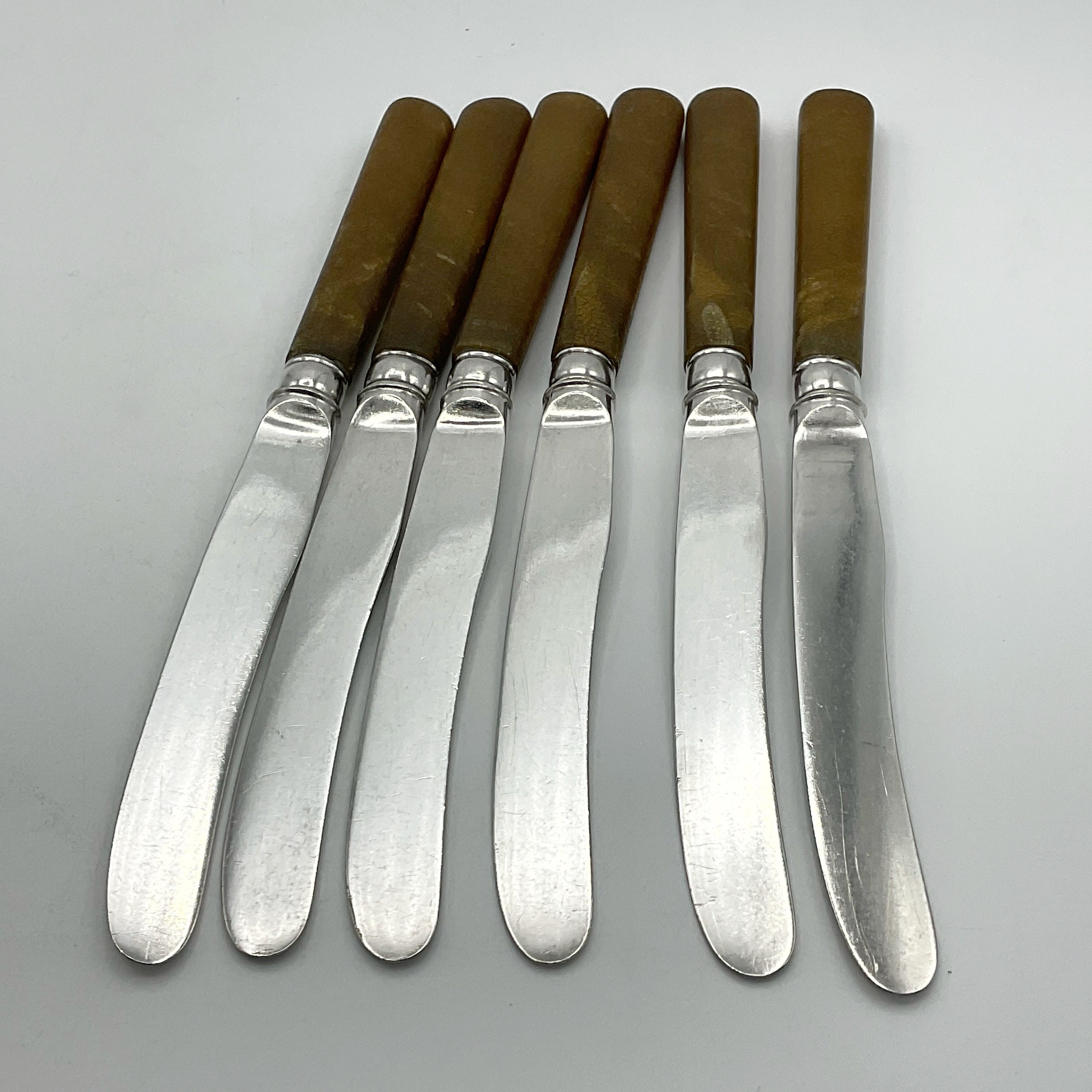 Antique Set of Butter Knives Side Knives Set Silver Plated Etsy