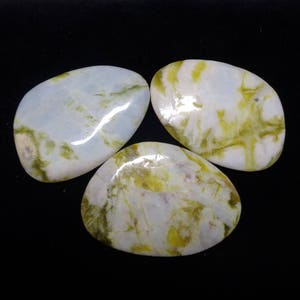 3 cabochons géants en marbre des Highlands écossais, poli, 50 x 30 mm min., différents motifs et nuances, pierres de palmier, livraison gratuite dans le monde entier