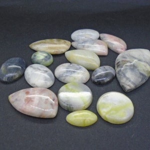 12 x Skye Marble Cabochons - Mixed Shapes, Jewellery Setting, Polished, Scotland, Skye, Cuillins, - FREE WORLDWIDE DELIVERY