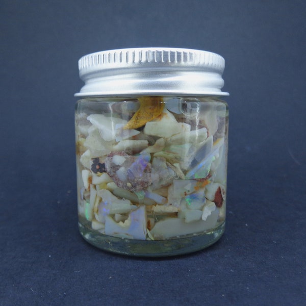 1 x Opal Specimen Jar - Lightning Ridge Mine, Coober Pedy, Australian, Sample Jar, Display, Collector's Item, FREE SHIPPING