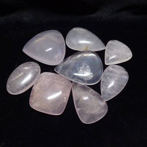 7 x Cabujones de Cuarzo Rosa - Varias Formas, Brasileño, Amor y Curación, Suave Rosa Real Gemstone Cabs, 100g, ENTREGA GRATIS EN TODO EL MUNDO (3081)