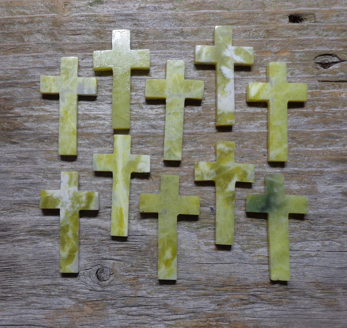 10 Hand Carved Scottish Green Marble Crosses – Highland Gemstones - Etsy UK