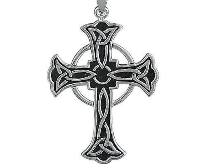 Men’s Quality Large Celtic Cross Pendant – 925 Sterling Silver