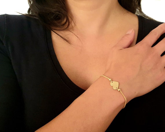 thumbnail image 2 of Old English Jewellers 9ct Rose Gold & Silver Heart Adjustable Slider Bracelet – Sterling Silver 2 of 5