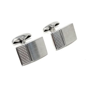 Men&#39;s Stainless Steel Cufflinks Brushed Engine Turned Detail Finish for Weddings & Birthdays - Ideal Gift For Him