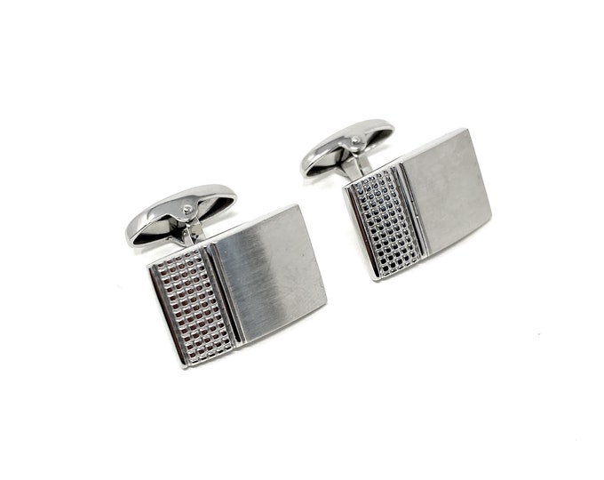 Men's Stainless Steel Cufflinks Brushed Engine Turned Detail Finish for Weddings & Birthdays - Ideal Gift For Him