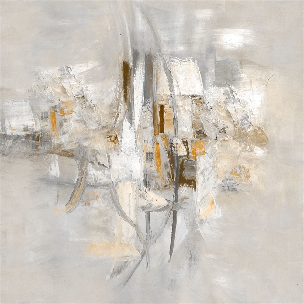 Muted Colours Abstract Oil Painting on a Rolled Linen Canvas Etsy