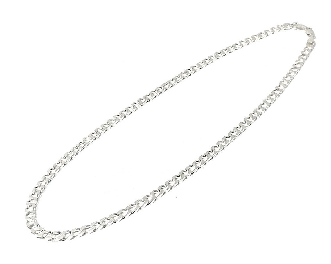 Mens Sterling Silver Curb Square Link Chain Necklace 51CM - Etsy