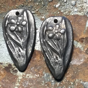 Daisy Flower Components, Earrings,Handcrafted Charm, Pewter Charm, Rustic Jewelry, Boho, Handmade, Charm, Handcast, Pendant, E2045