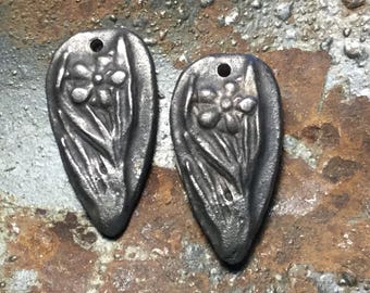 Daisy Flower Components, Earrings,Handcrafted Charm, Pewter Charm, Rustic Jewelry, Boho, Handmade, Charm, Handcast, Pendant, E2045