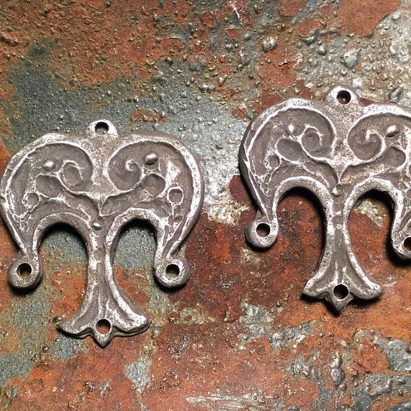Fleur de Lis Earring,  Whimsical Charms, handmade pewter components E2047
